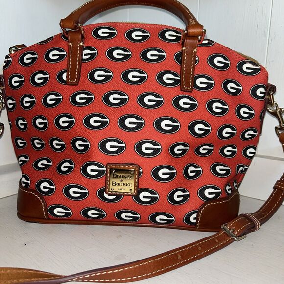 UGA Dooney & Bourke Charlie Handbag Zip Satchel Medium Purse GO DAWGS! - Picture 1 of 13